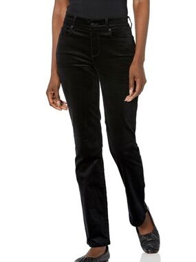 NYDJ Marilyn Straight Velveteen Jeans in Black